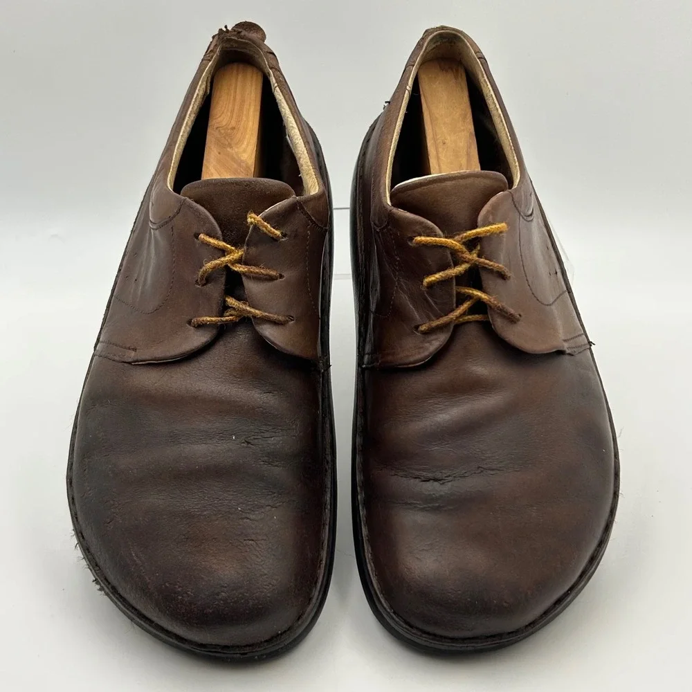 Footprints Birkenstock Lace Up Shoes Mens 43 Brown‎ Leather Comfort Gorpcore